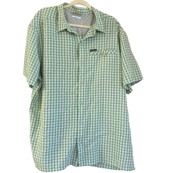 Columbia Other - Columbia Men’s Green White Checked Plaid Button Down Shirt 2XL